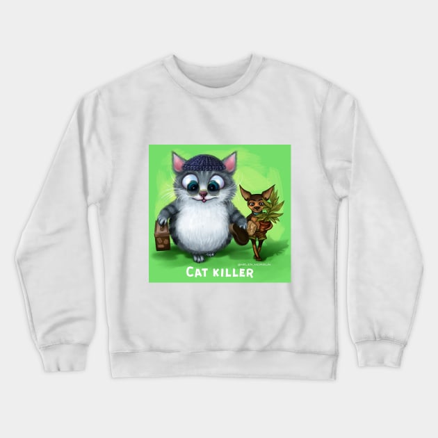 Cat Killer Crewneck Sweatshirt by helen_morgun